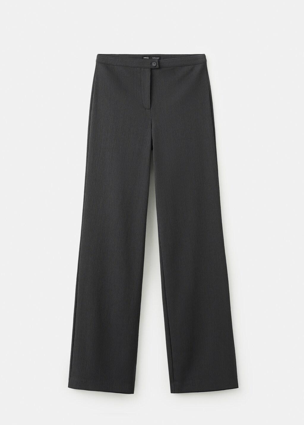 Grey Straight Mid-Rise Trousers, 0201_92, large image number 7