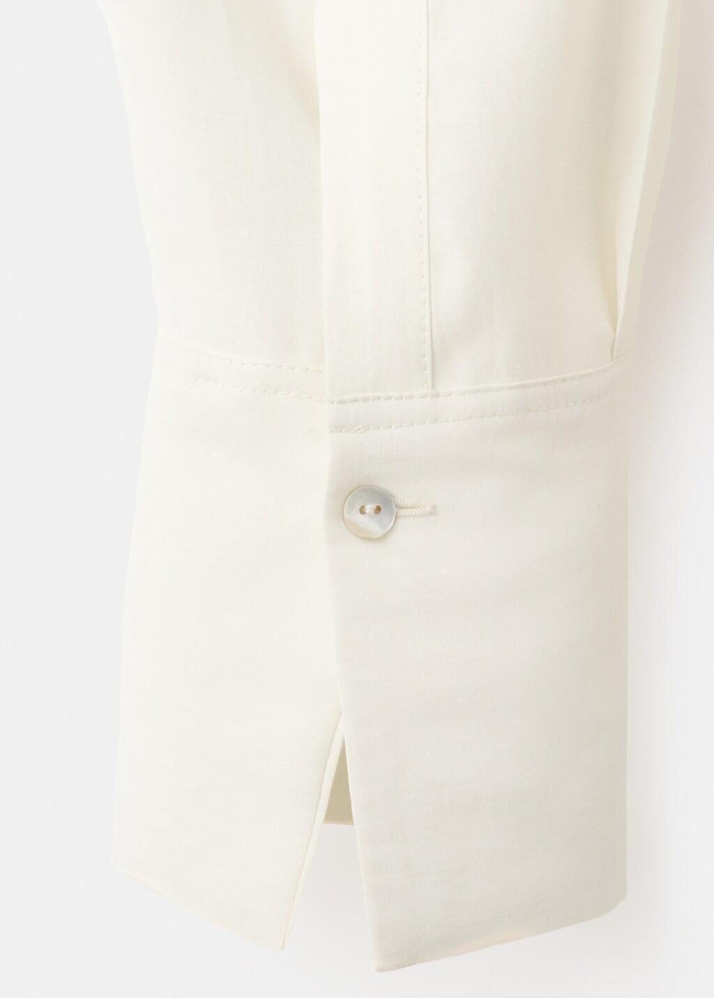 Beige Scarf Collar Blouse, Light Beige, large image number 5