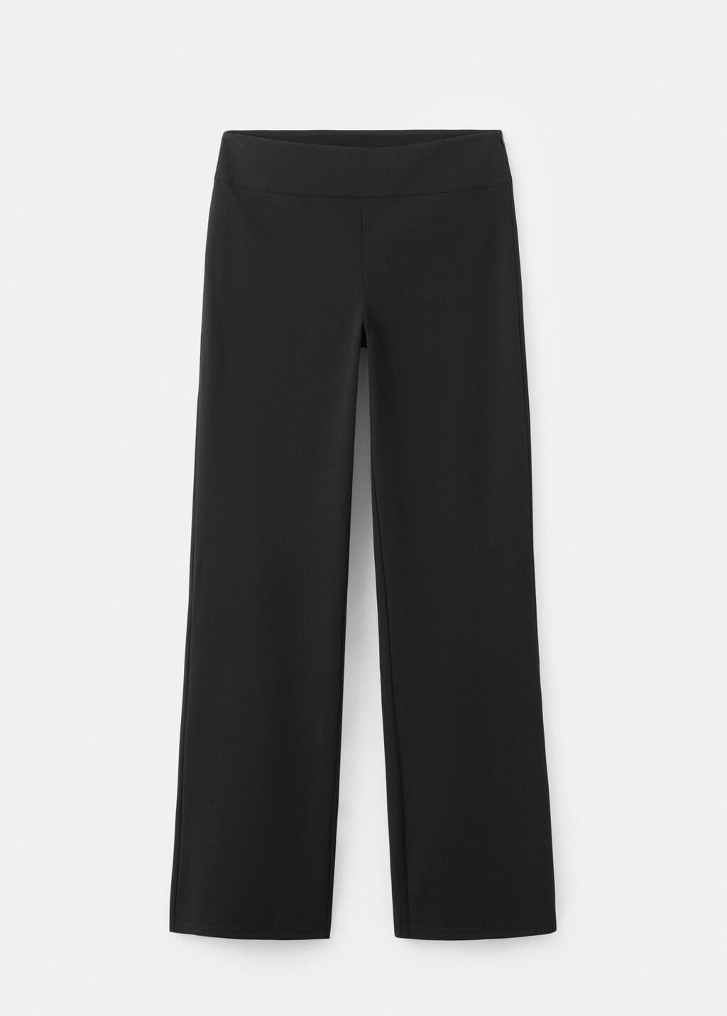 Black Mid-Rise Flare Trousers, 0201_99, large image number 7