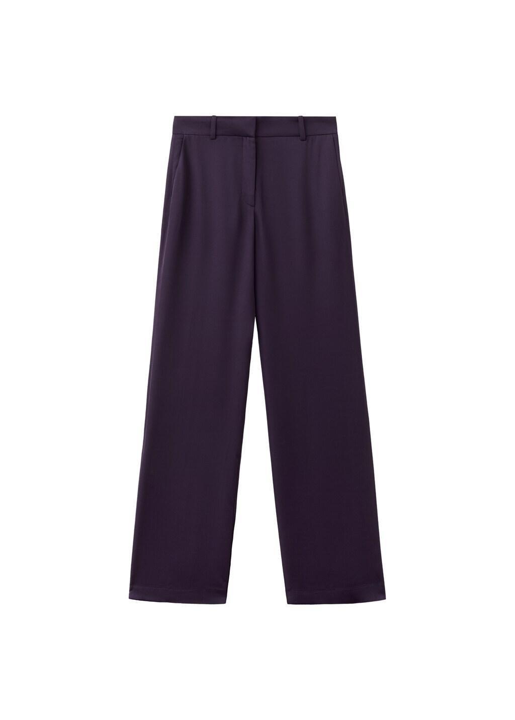 Purple Straight Mid-Rise Trousers, Purple, large image number 5