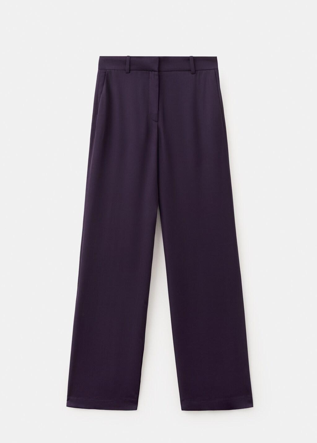 Purple Straight Mid-Rise Trousers, Purple, large image number 6