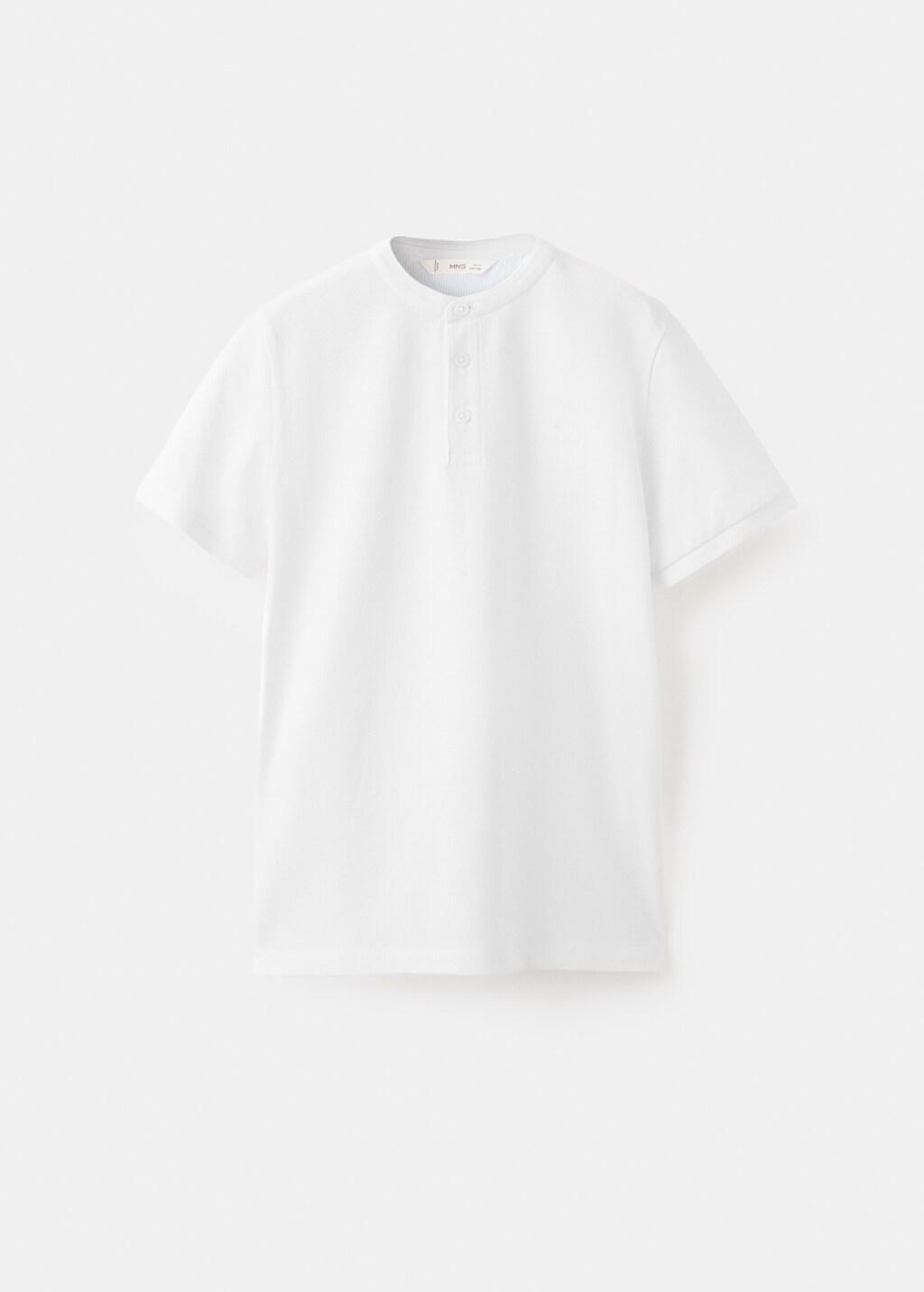 White Mao Collar Polo Shirt, Kids Boy, 0201_01, large image number 6