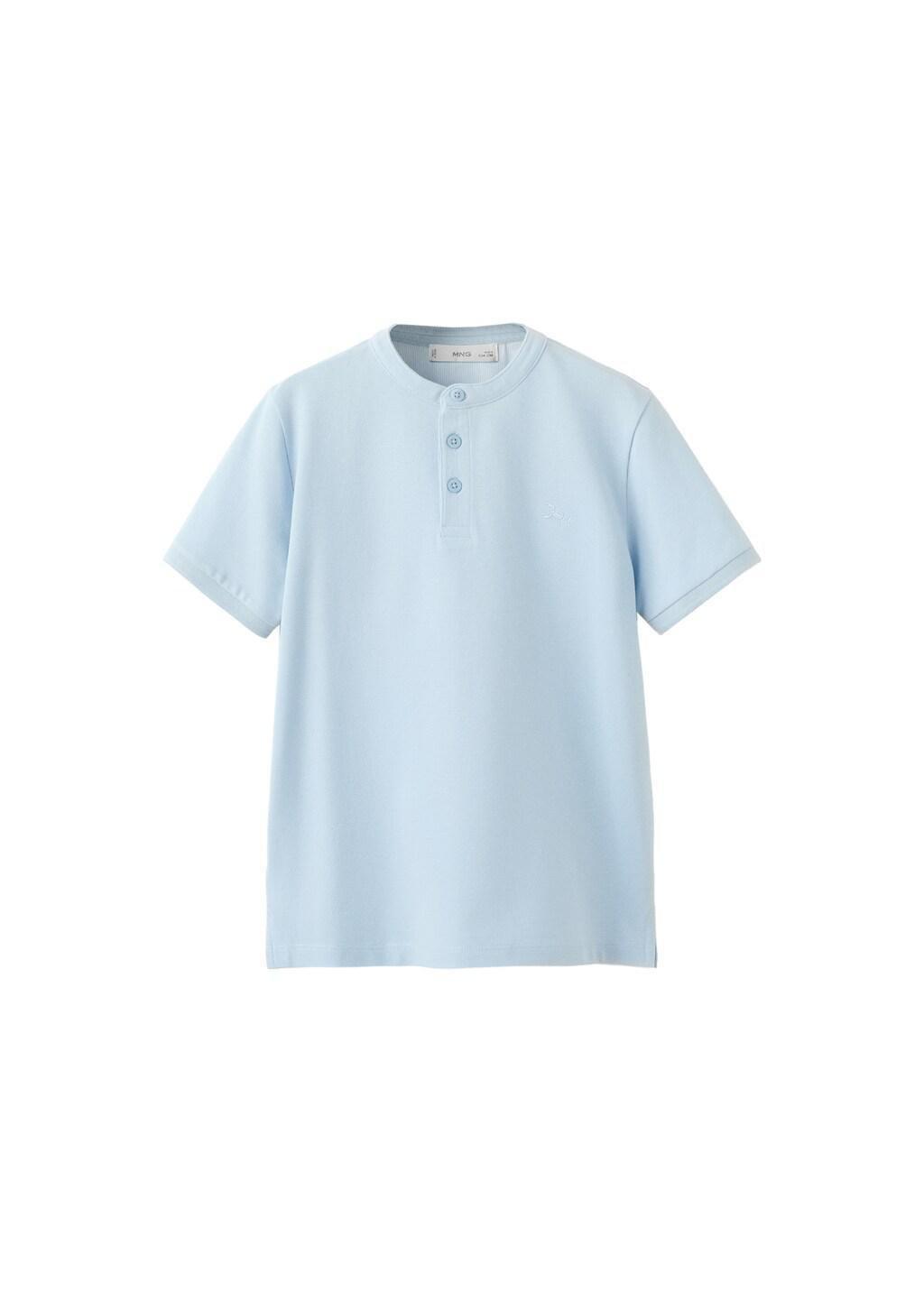 Blue Mao Collar Polo Shirt, Kids Boys, Light-Pastel Blue, large image number 3