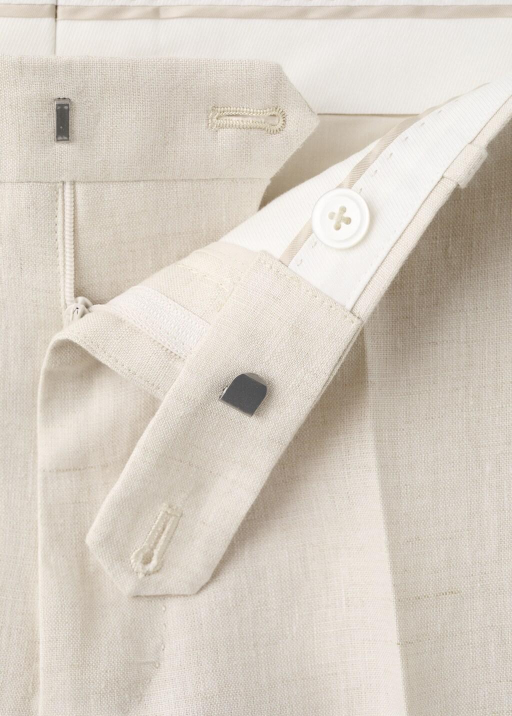 Beige Amalfi Linen Slim-Fit Suit Trousers, Light Beige, large image number 5