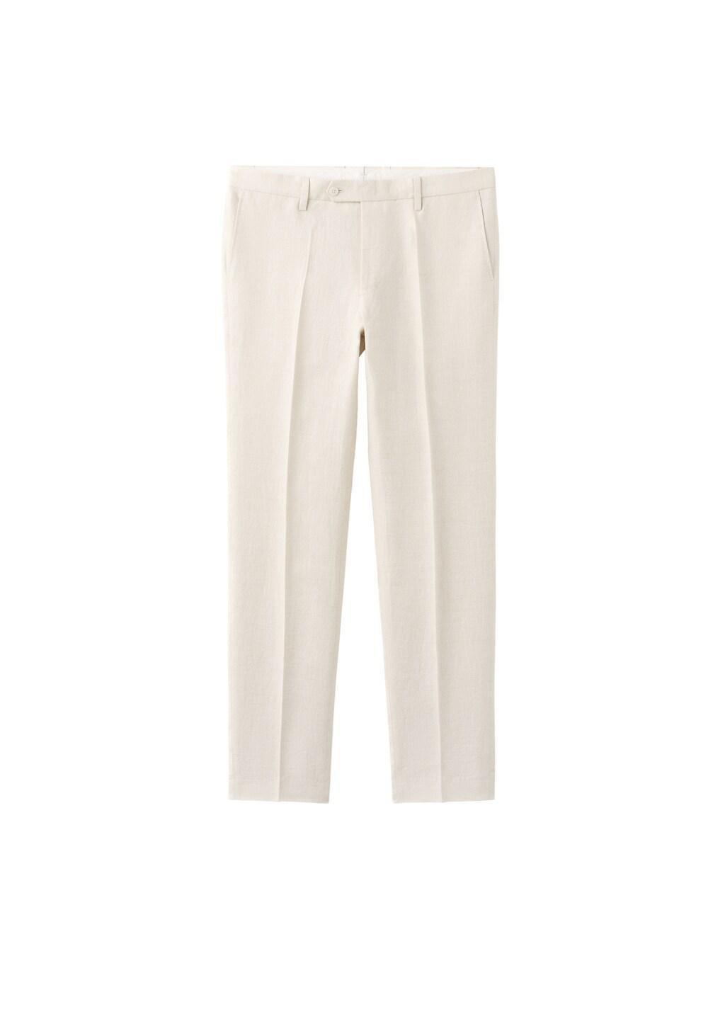 Beige Amalfi Linen Slim-Fit Suit Trousers, Light Beige, large image number 7
