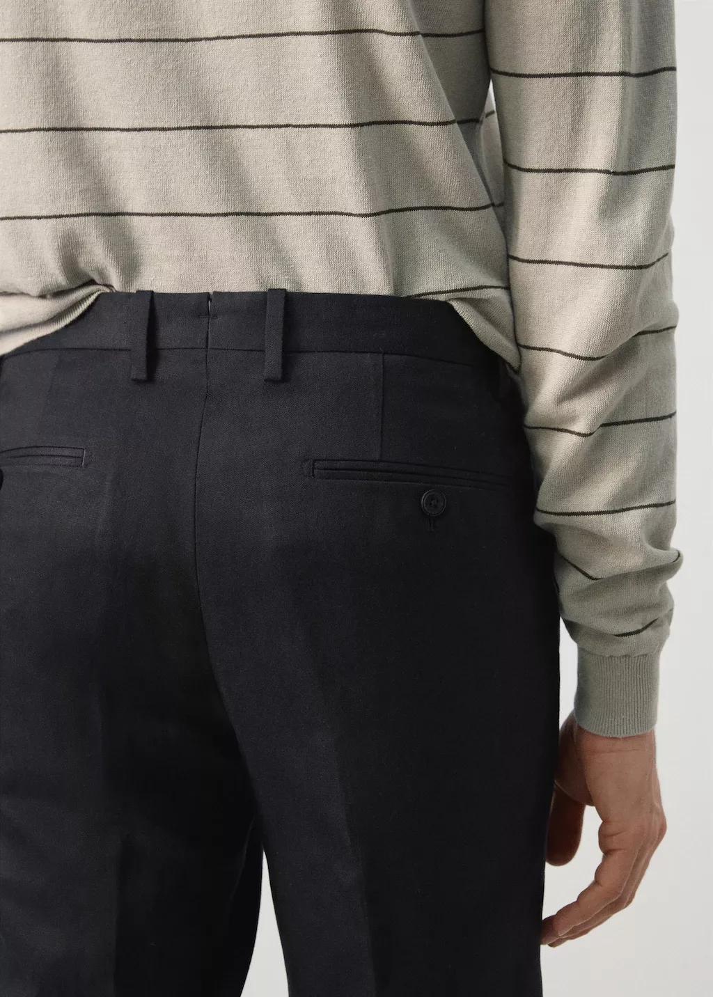 Navy Amalfi Slim Fit Suit Trousers, Navy, large image number 7