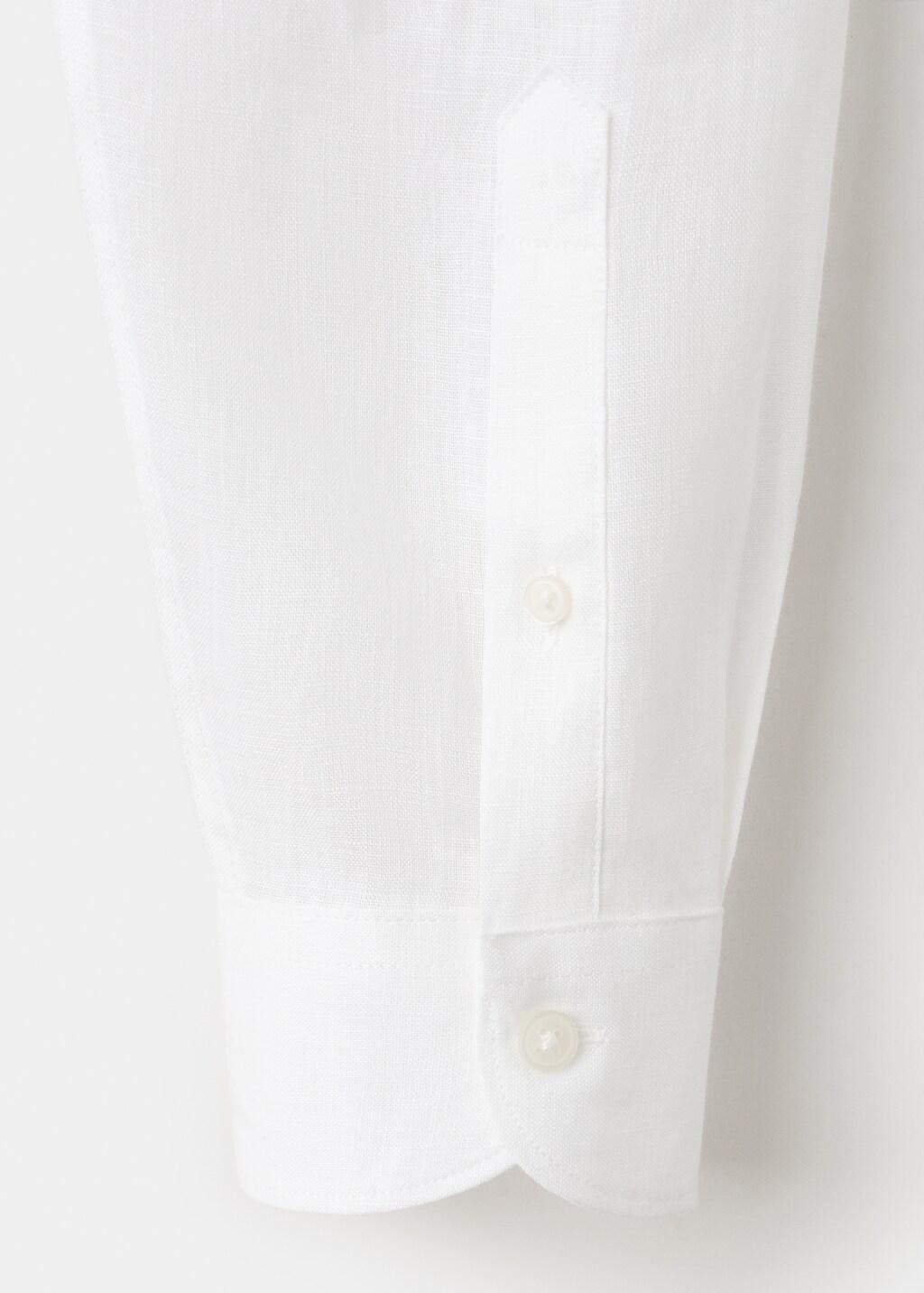 White Regular-Fit 100% Linen Shirt, White, large image number 5