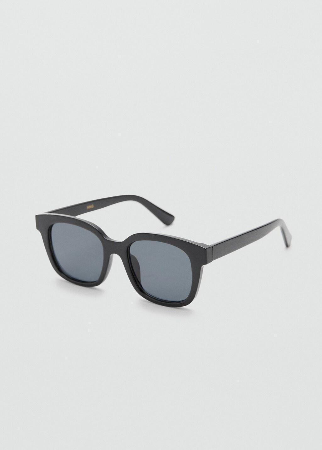 Black Squared Frame Sunglasses, Black, large image number 0