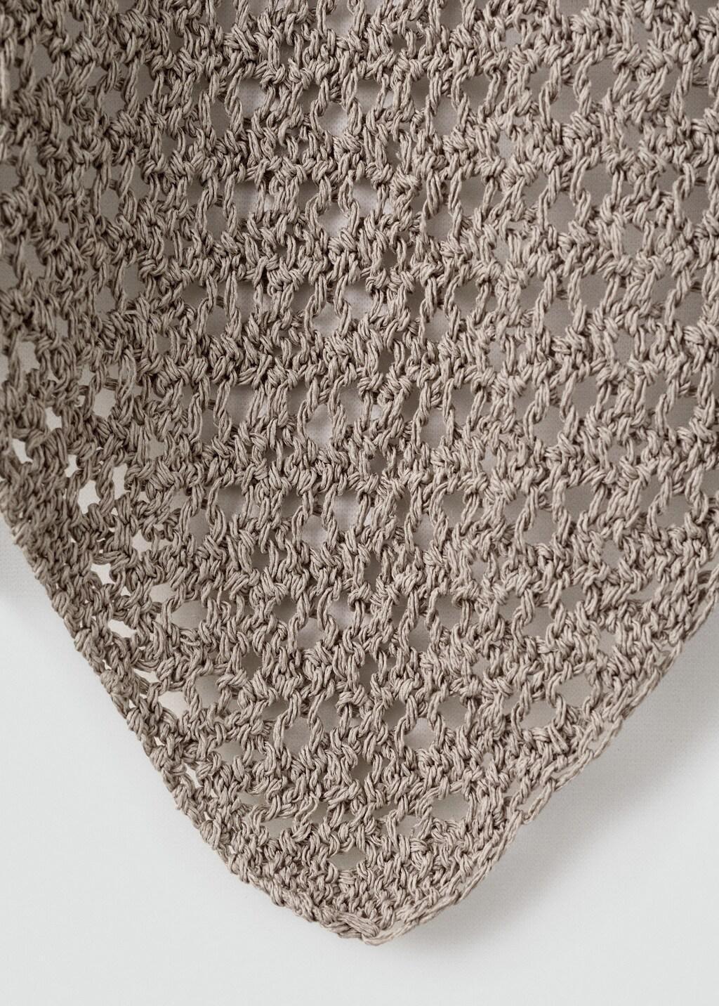 Brown Openwork Knit Shawl, Medium Brown, large image number 1