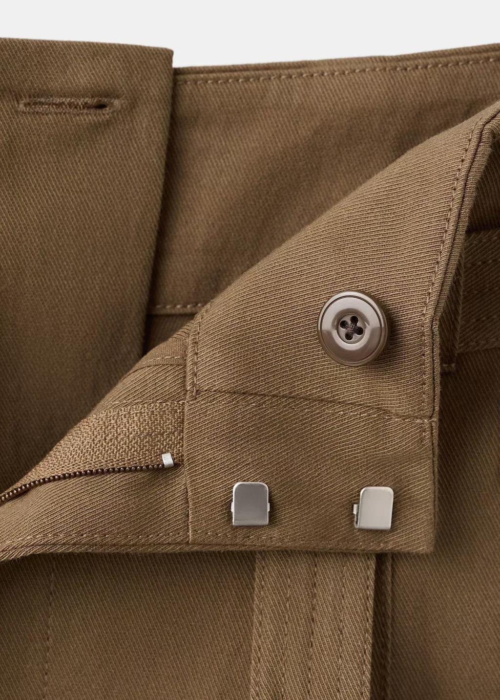 Khaki Trousers With Belt Loops, Beige - Khaki, large image number 1