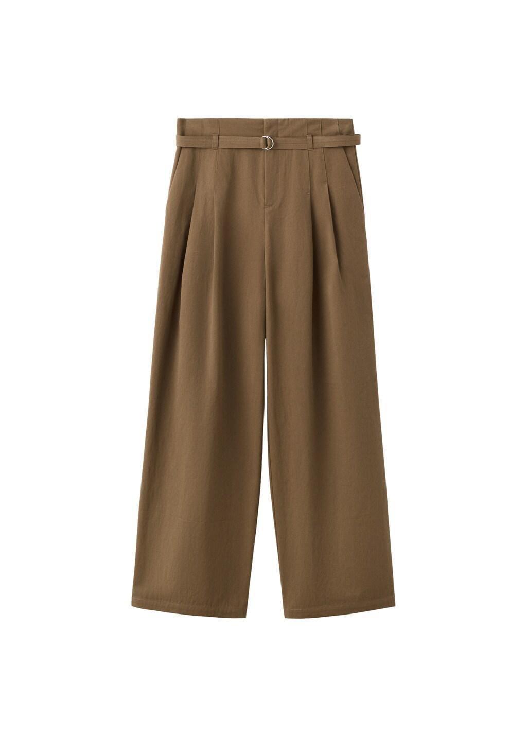 Khaki Trousers With Belt Loops, Beige - Khaki, large image number 5