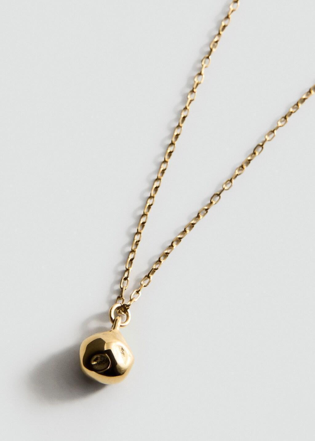 Gold Sphere Pendant Necklace In Stainless Steel, Gold, large image number 0