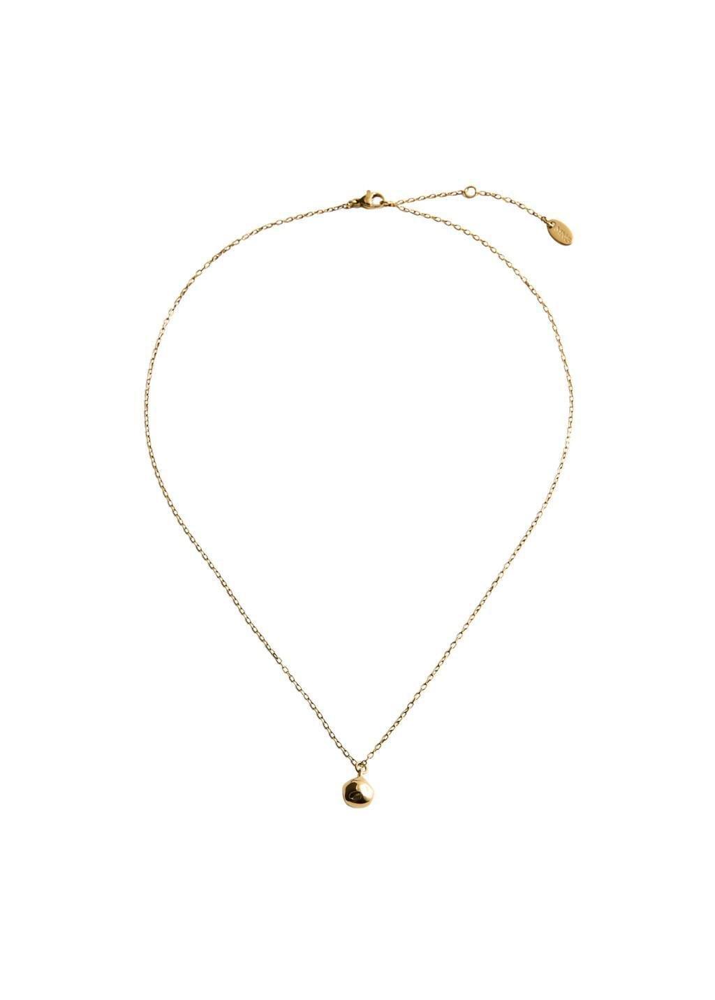 Gold Sphere Pendant Necklace In Stainless Steel, Gold, large image number 2