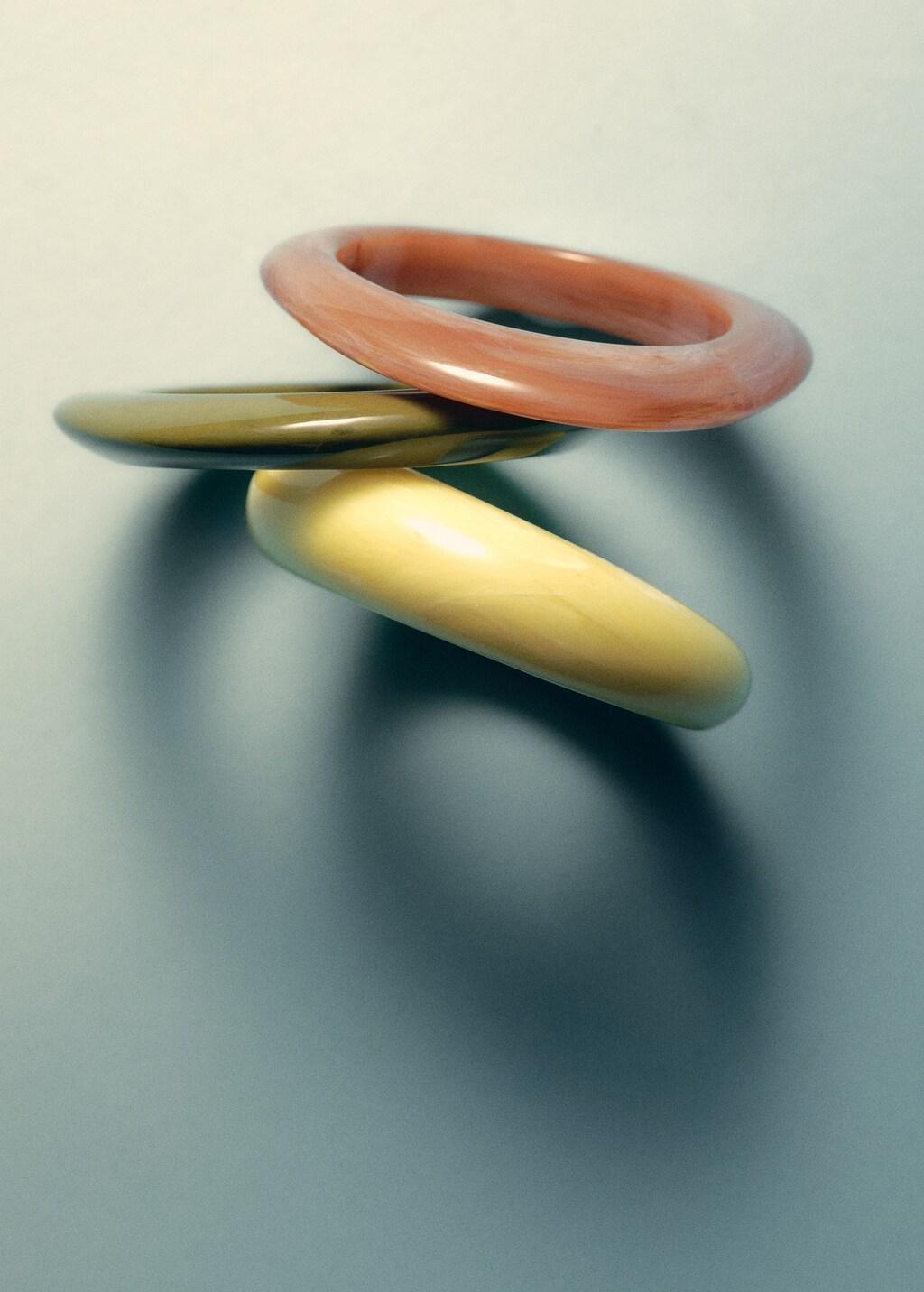 Green Combined Volume Maxi Bracelets, Set Of 3, Green, medium