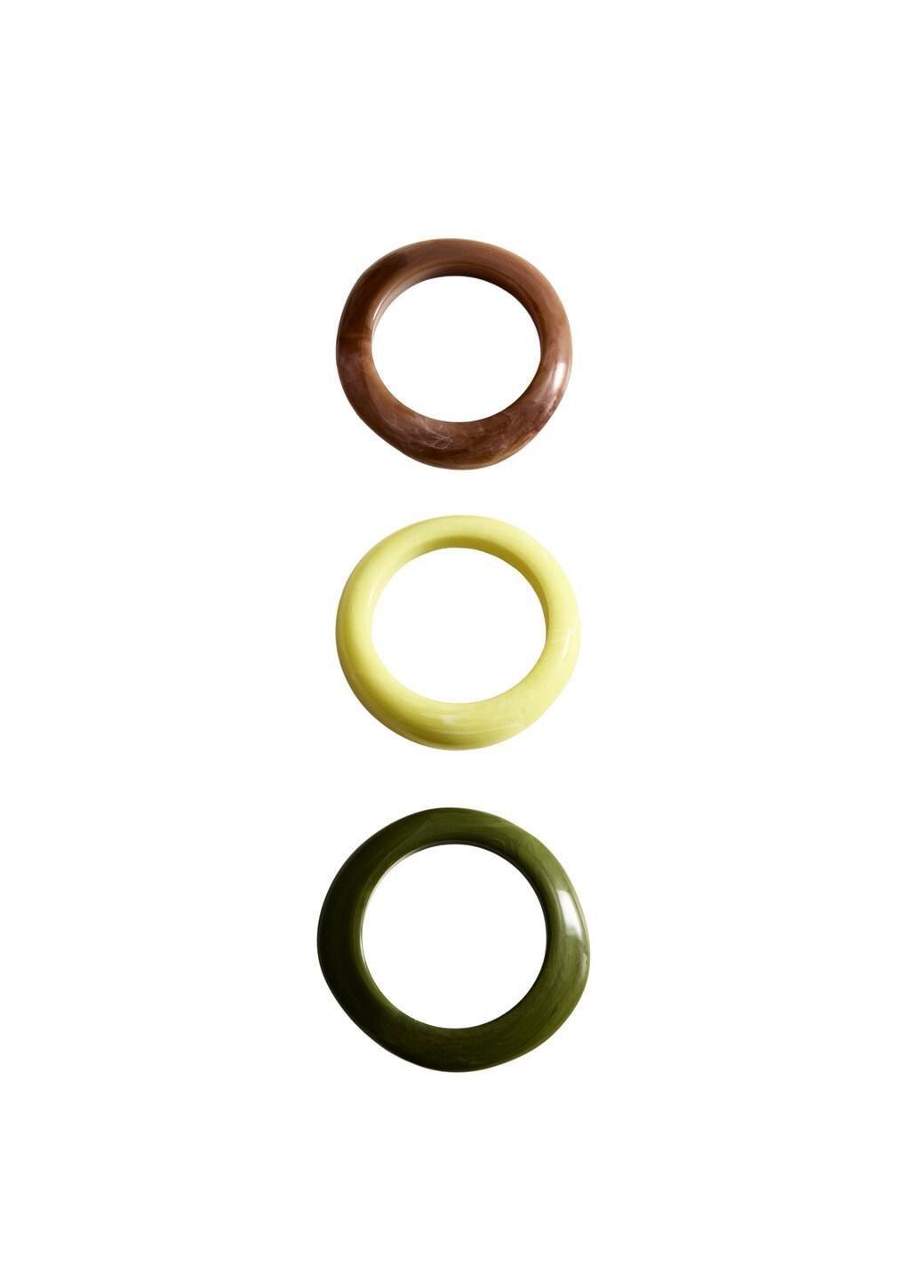 Green Combined Volume Maxi Bracelets, Set Of 3, Green, large image number 2