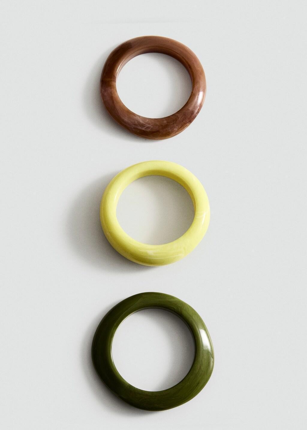 Green Combined Volume Maxi Bracelets, Set Of 3, Green, large image number 3