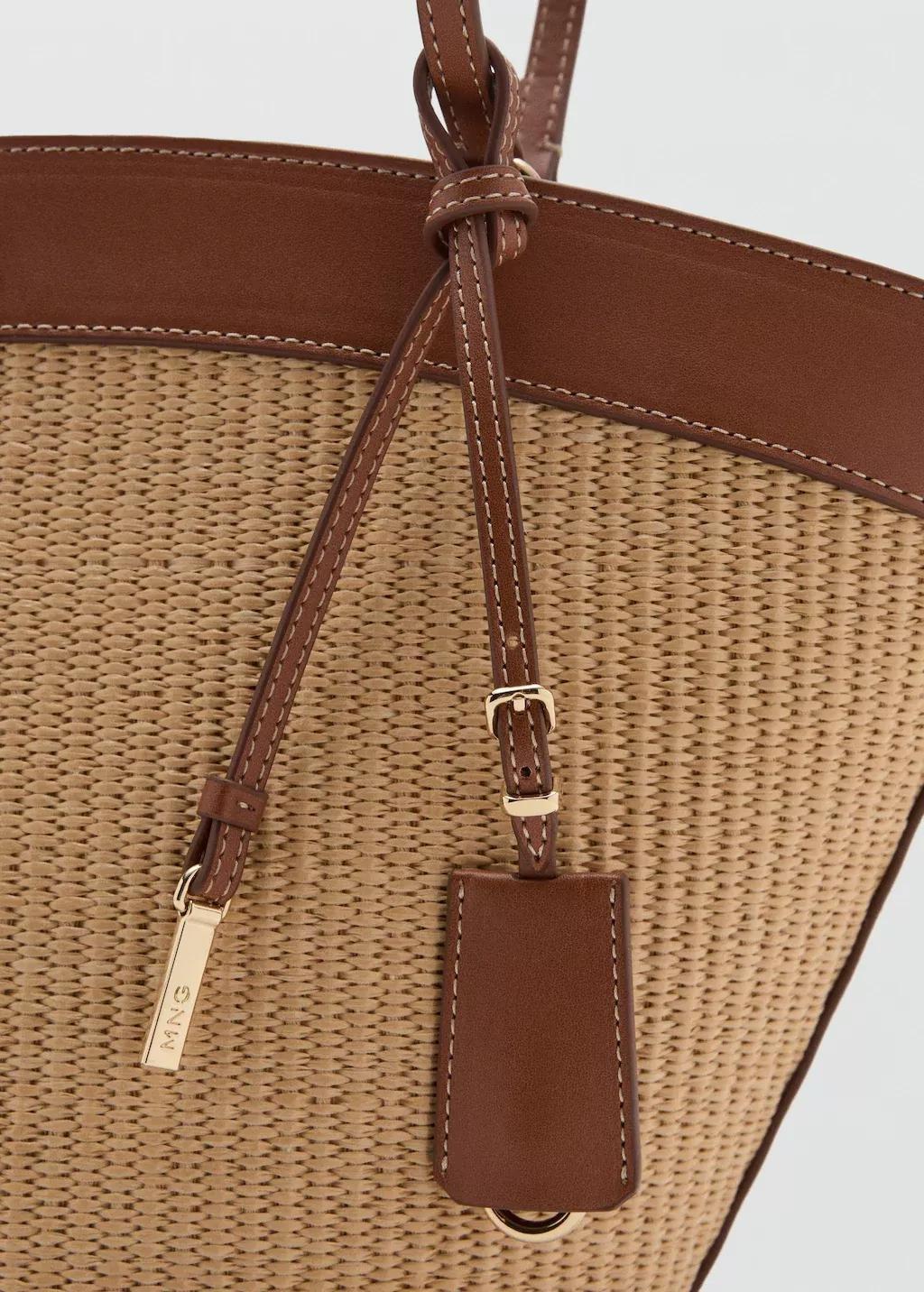 Brown Contrast Canvas Shopper Bag, Medium Brown, large image number 2