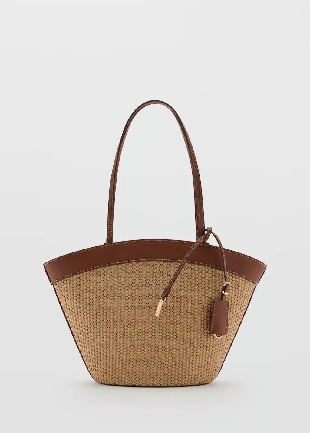 Brown Contrast Canvas Shopper Bag, Medium Brown, large image number 4