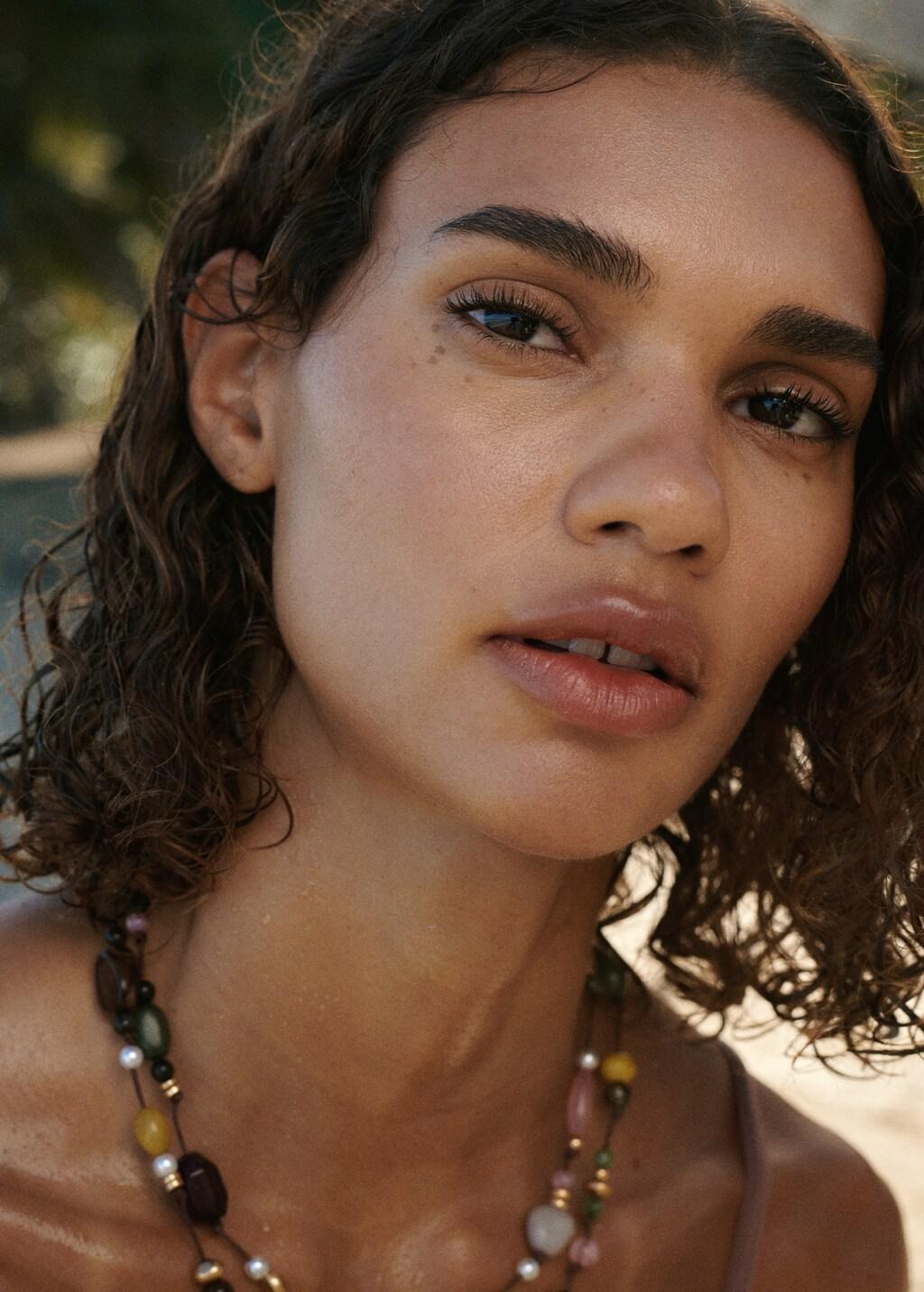 Green Double Beaded Necklace, Green, large image number 0