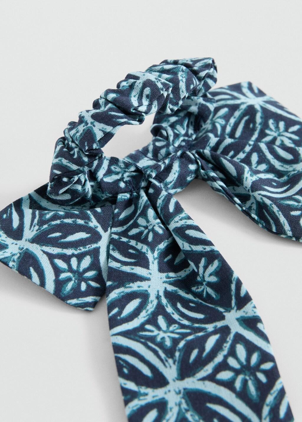 Turquoise Bow Hair Tie, Kids Girl, Turquoise - Aqua, large image number 1