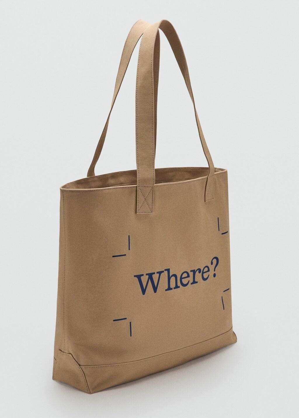 Beige 100% Cotton Canvas Tote Bag, 0201_08, large image number 1