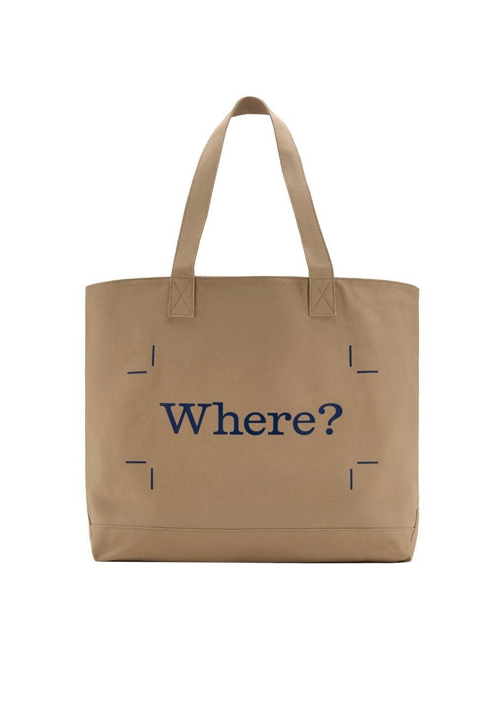 Beige 100% Cotton Canvas Tote Bag, 0201_08, large image number 3