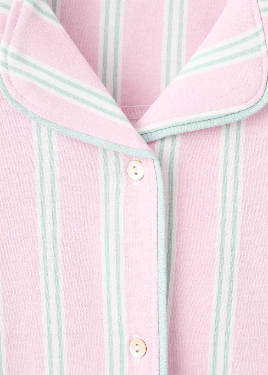 Purple Lt Pastel Striped Short Pyjamas, Kids Girl, Light-Pastel Purple, large image number 1