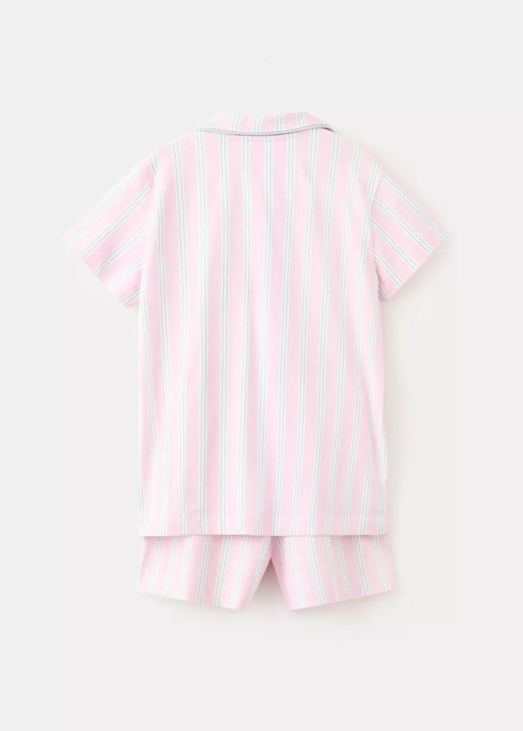 Purple Lt Pastel Striped Short Pyjamas, Kids Girl, Light-Pastel Purple, large image number 2