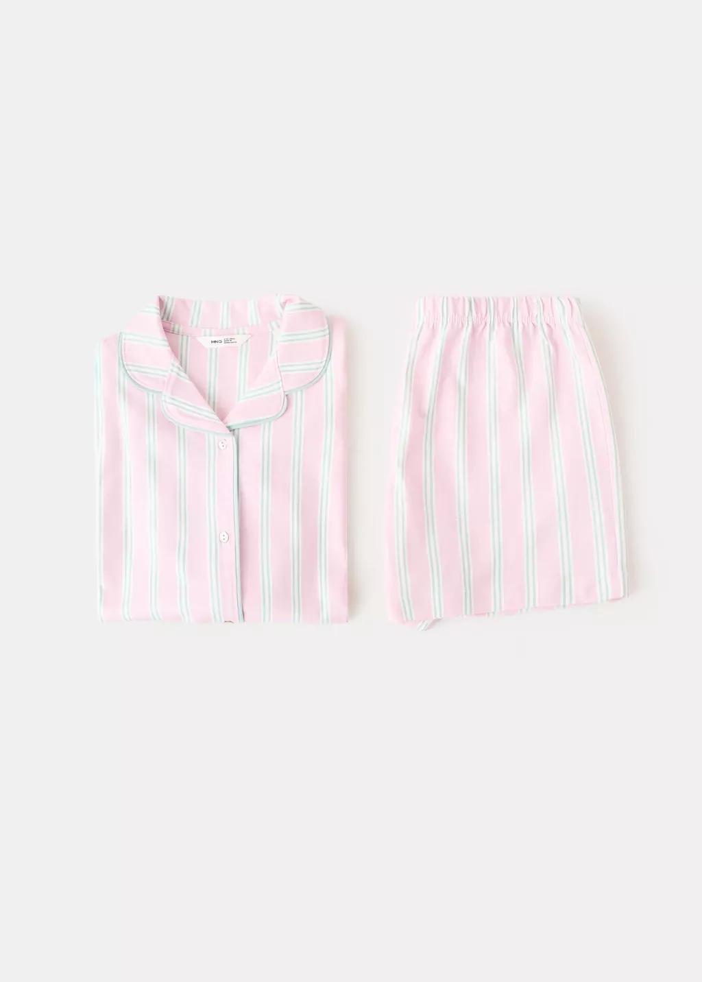 Purple Lt Pastel Striped Short Pyjamas, Kids Girl, Light-Pastel Purple, large image number 5