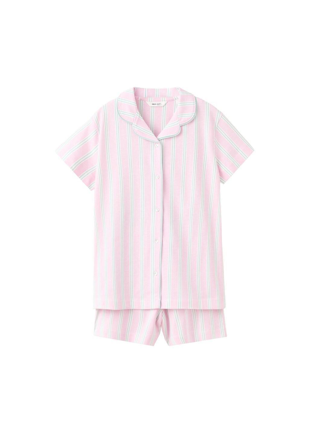 Purple Lt Pastel Striped Short Pyjamas, Kids Girl, Light-Pastel Purple, large image number 6