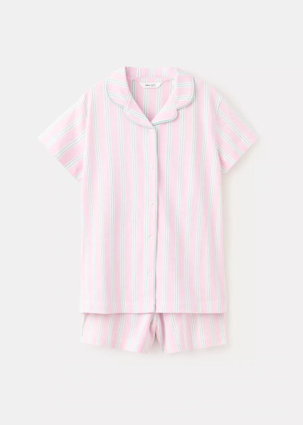 Purple Lt Pastel Striped Short Pyjamas, Kids Girl, Light-Pastel Purple, large image number 7