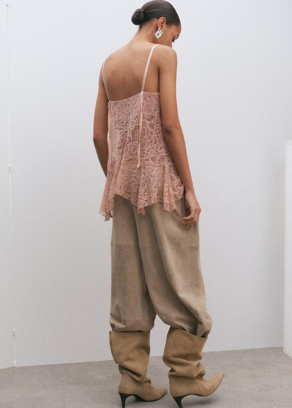 Pink Lt Pastel Ruffles Lace Top, Light-Pastel Pink, large image number 2