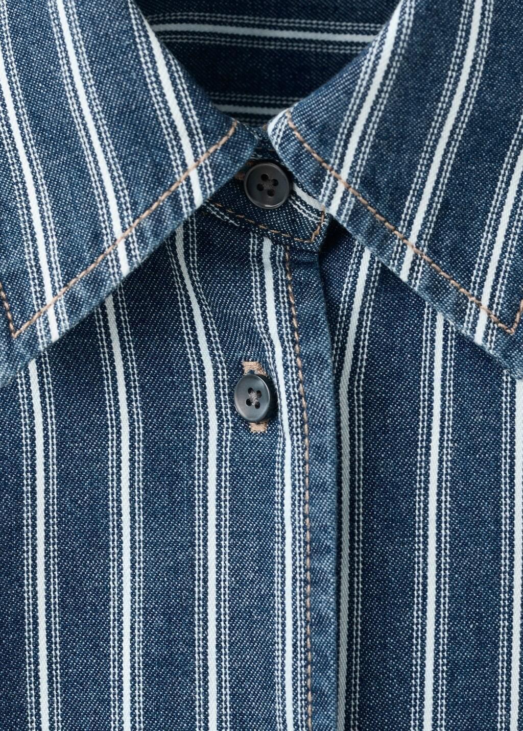 Blue Striped Denim Shirt, Medium Blue, medium