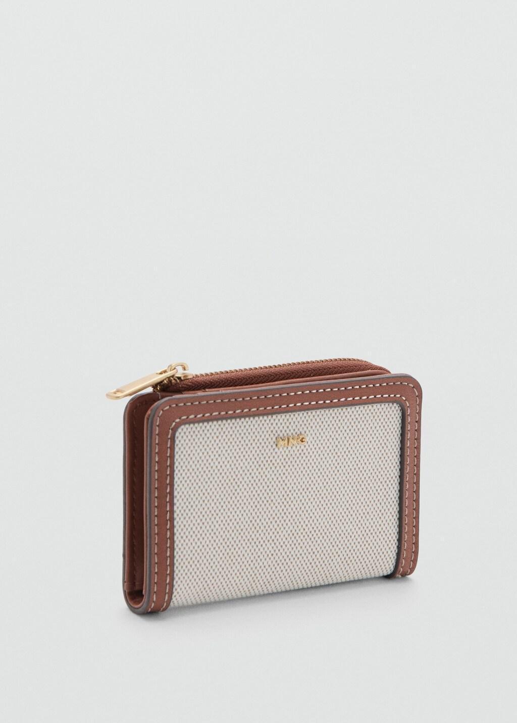 LIGHT BEIGE Small canvas wallet with logo, Light Beige, large image number 0