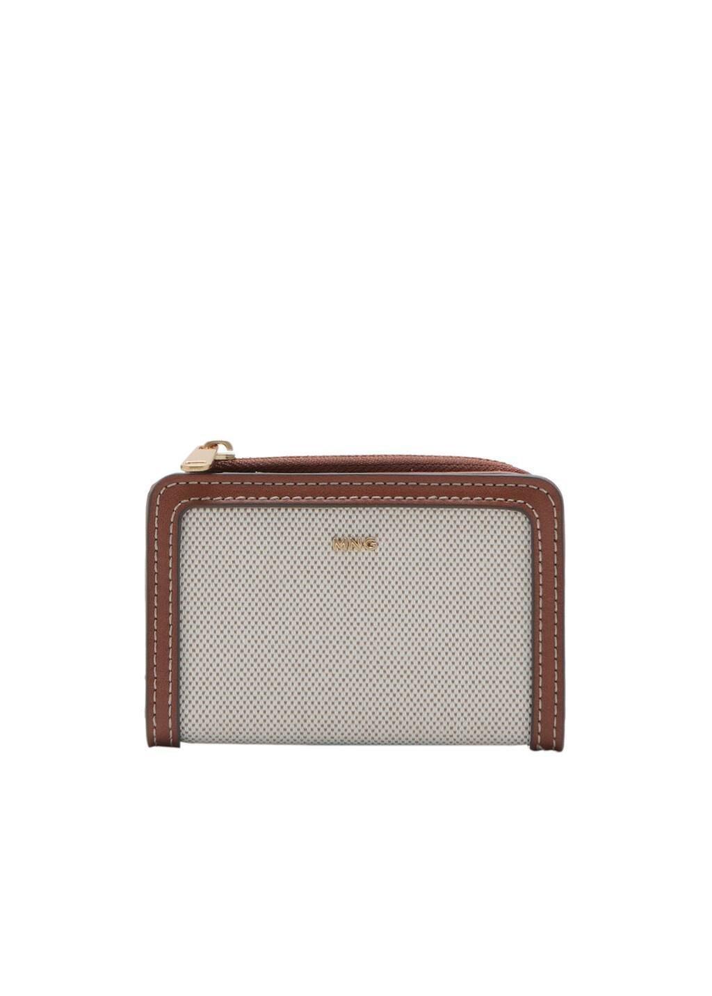 LIGHT BEIGE Small canvas wallet with logo, Light Beige, medium