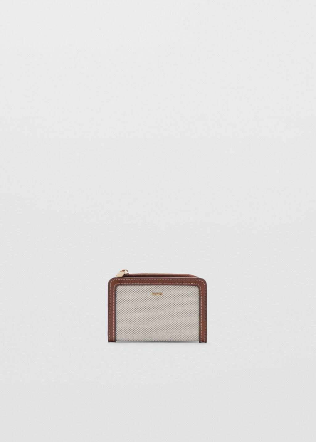LIGHT BEIGE Small canvas wallet with logo, Light Beige, large image number 3