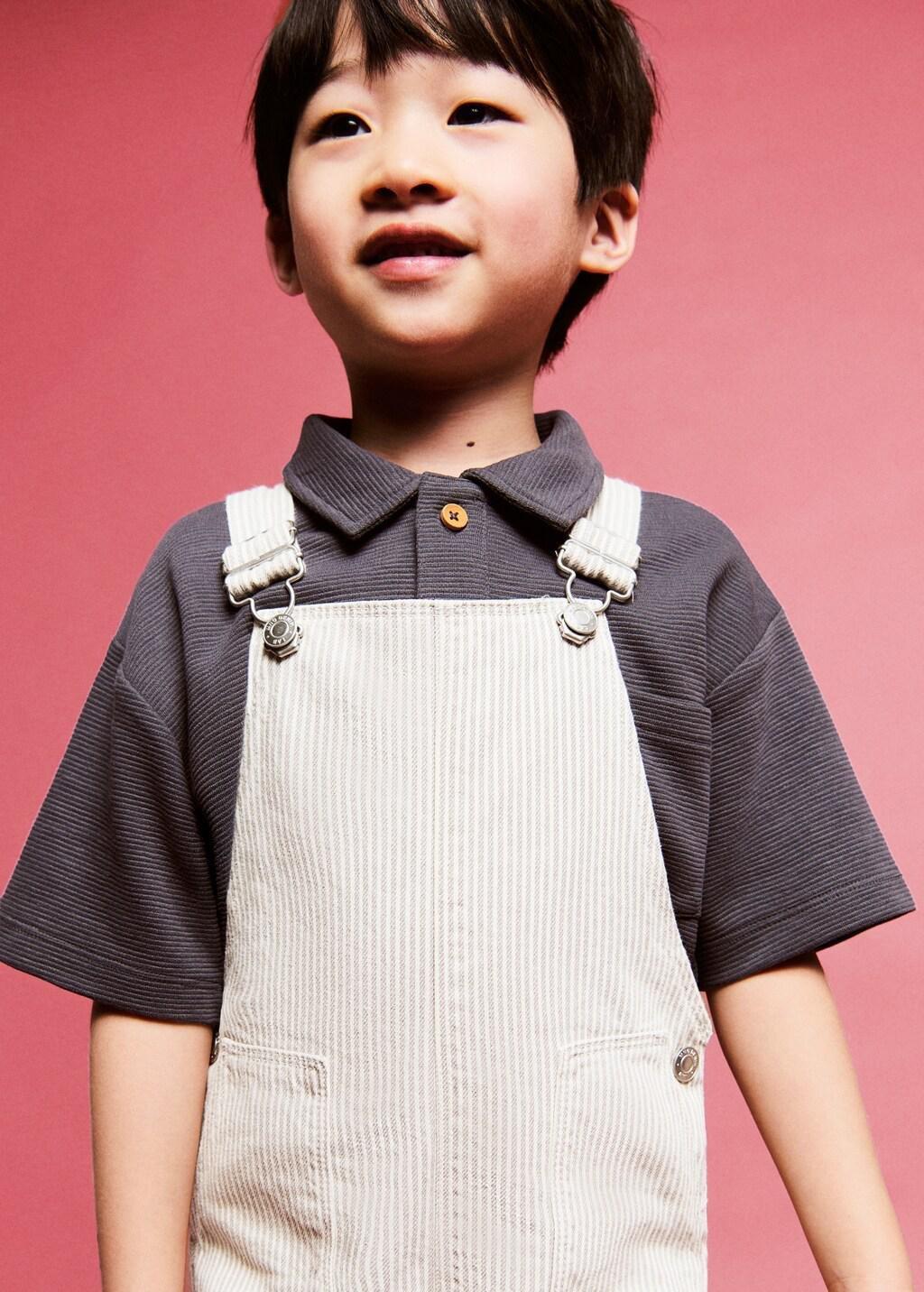 Brown Lt Pastel Striped Short Dungarees, Baby Boy, Light Pastel Brown, large image number 3
