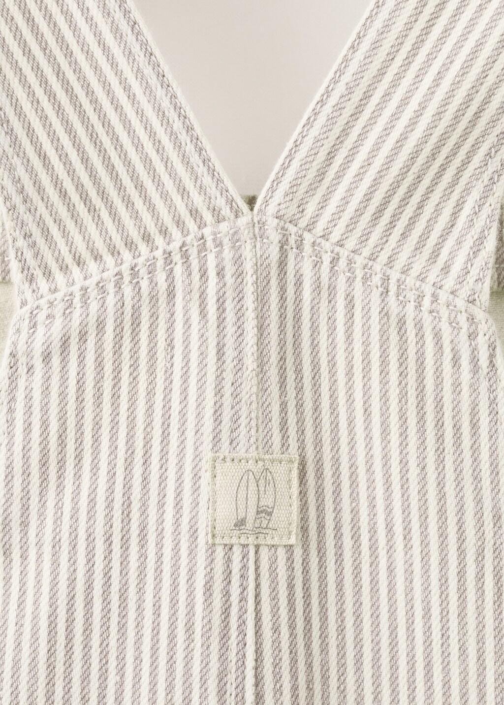 Brown Lt Pastel Striped Short Dungarees, Baby Boy, Light Pastel Brown, large image number 4