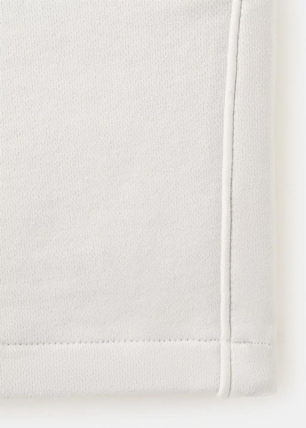 White Cotton Shorts With Drawstring, Kids Boys, Natural White, large image number 2