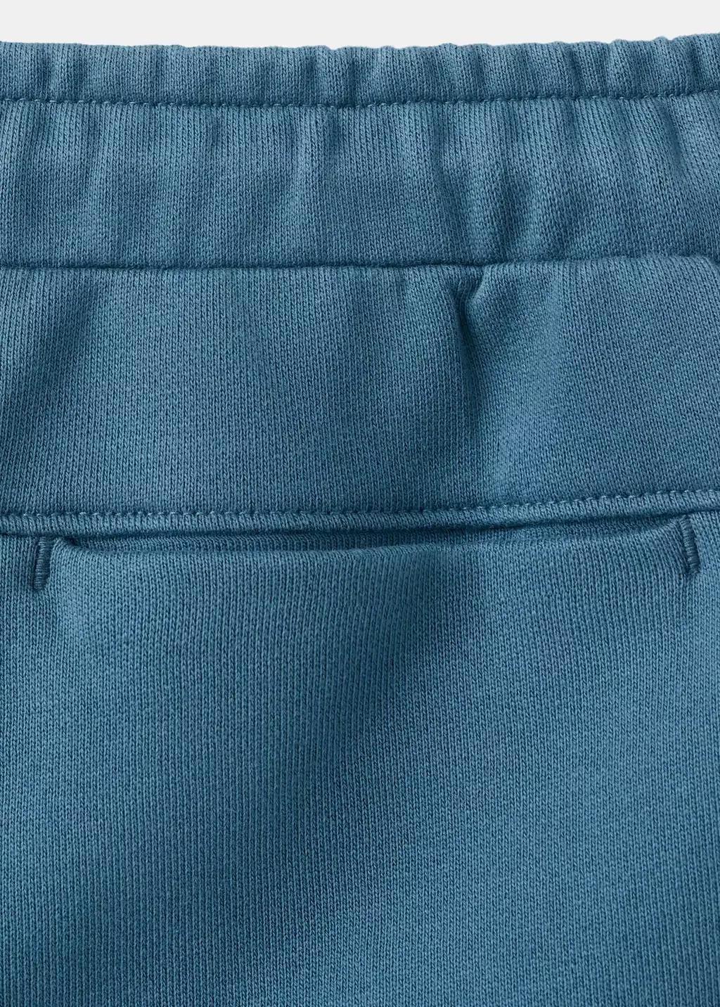 Blue Cotton Shorts With Drawstring, Kids Boys, Medium Blue, large image number 2