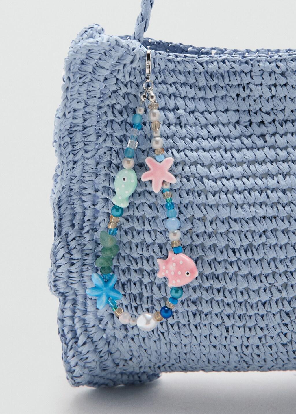 Blue Lt Pastel Natural Fibre Charm Handbag, Kids Girl, 0201_50, large image number 2