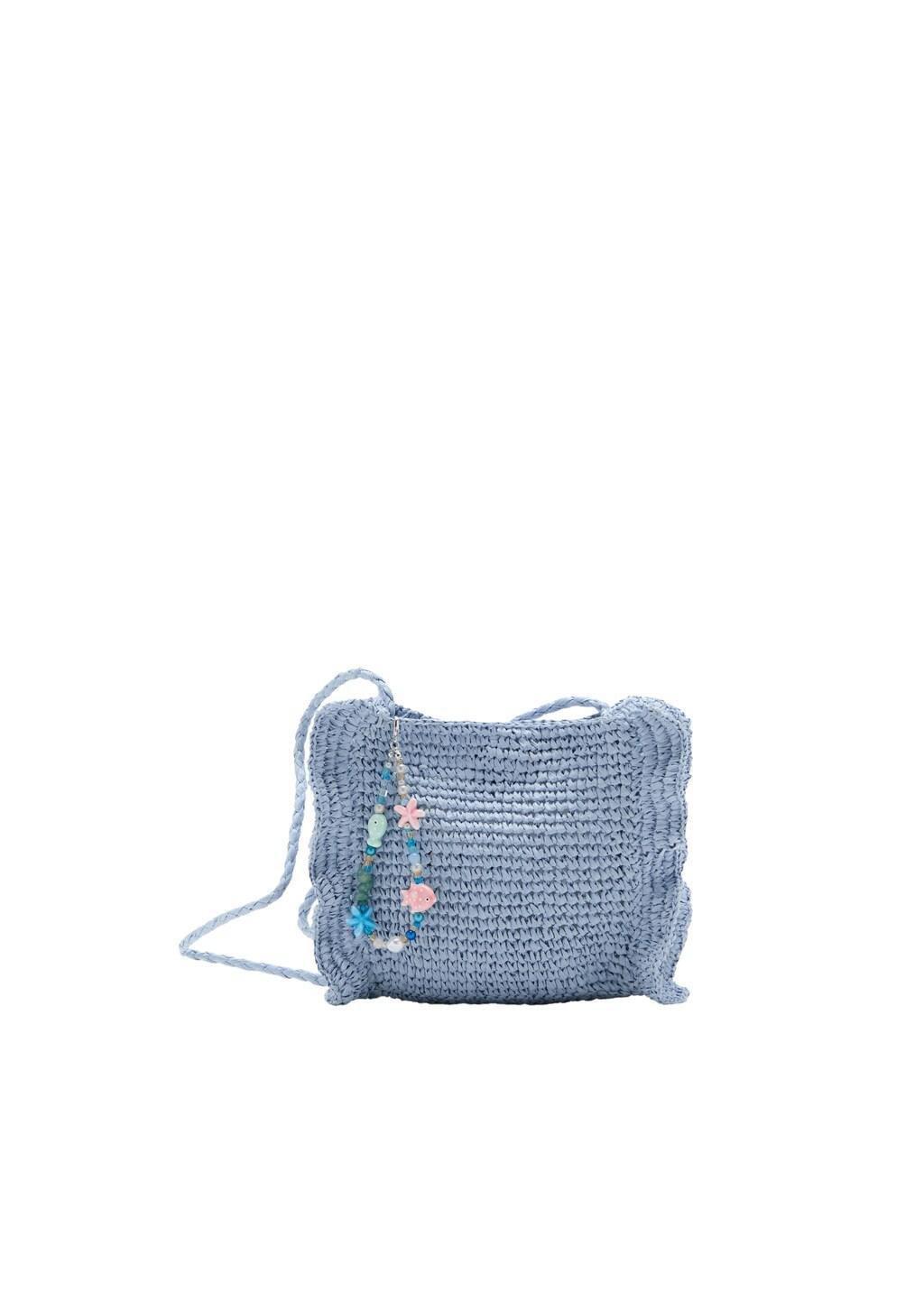 Blue Lt Pastel Natural Fibre Charm Handbag, Kids Girl, 0201_50, large image number 3