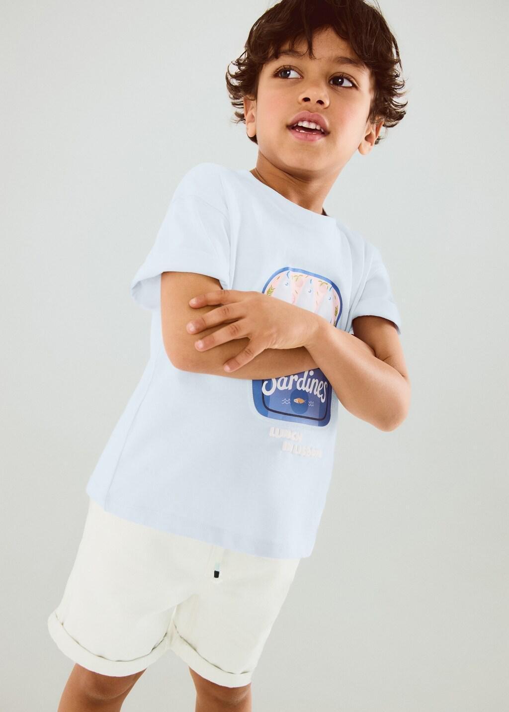 White Denim Turn-Up Bermuda Shorts, Baby Boy, White, large image number 0