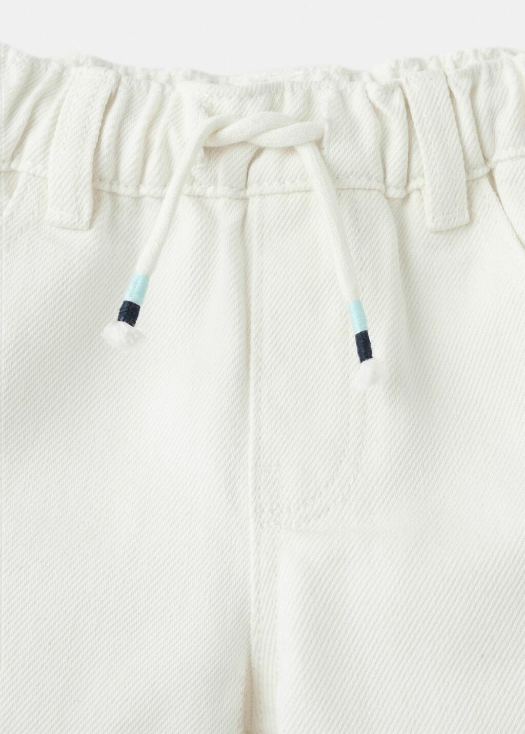 White Denim Turn-Up Bermuda Shorts, Baby Boy, White, large image number 3