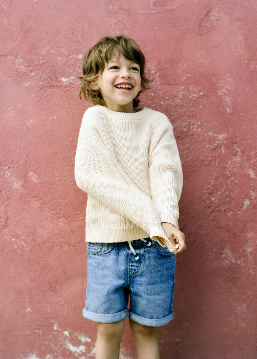 Blue Denim Turn-Up Bermuda Shorts, Baby Boy, Open Blue, large image number 3