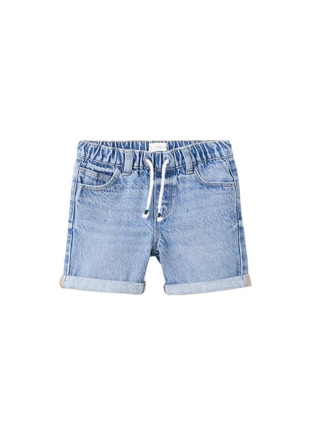 Blue Denim Turn-Up Bermuda Shorts, Baby Boy, Open Blue, large image number 5