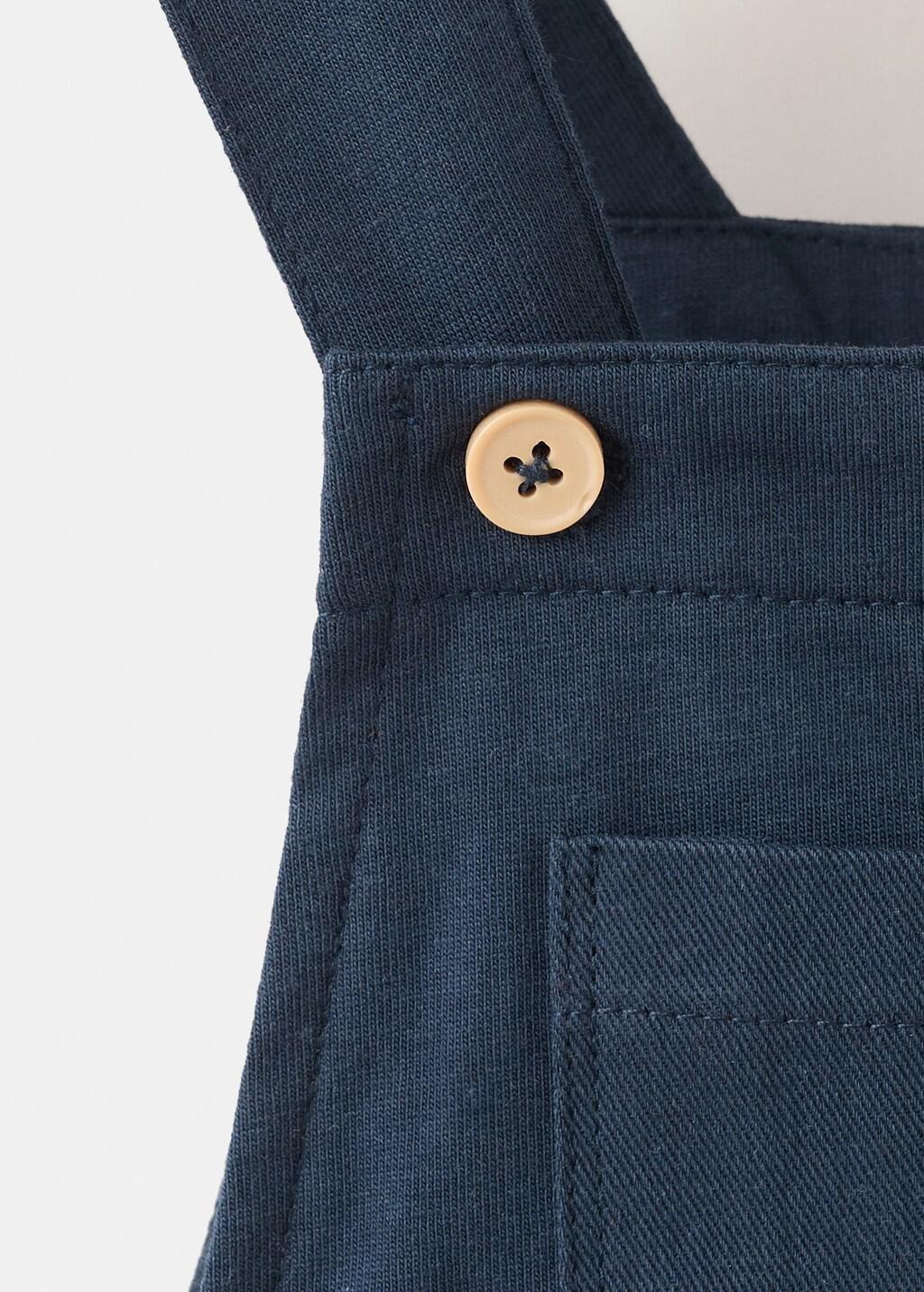 Navy Cotton Short Jumpsuit, Baby Boy, Navy, large image number 3