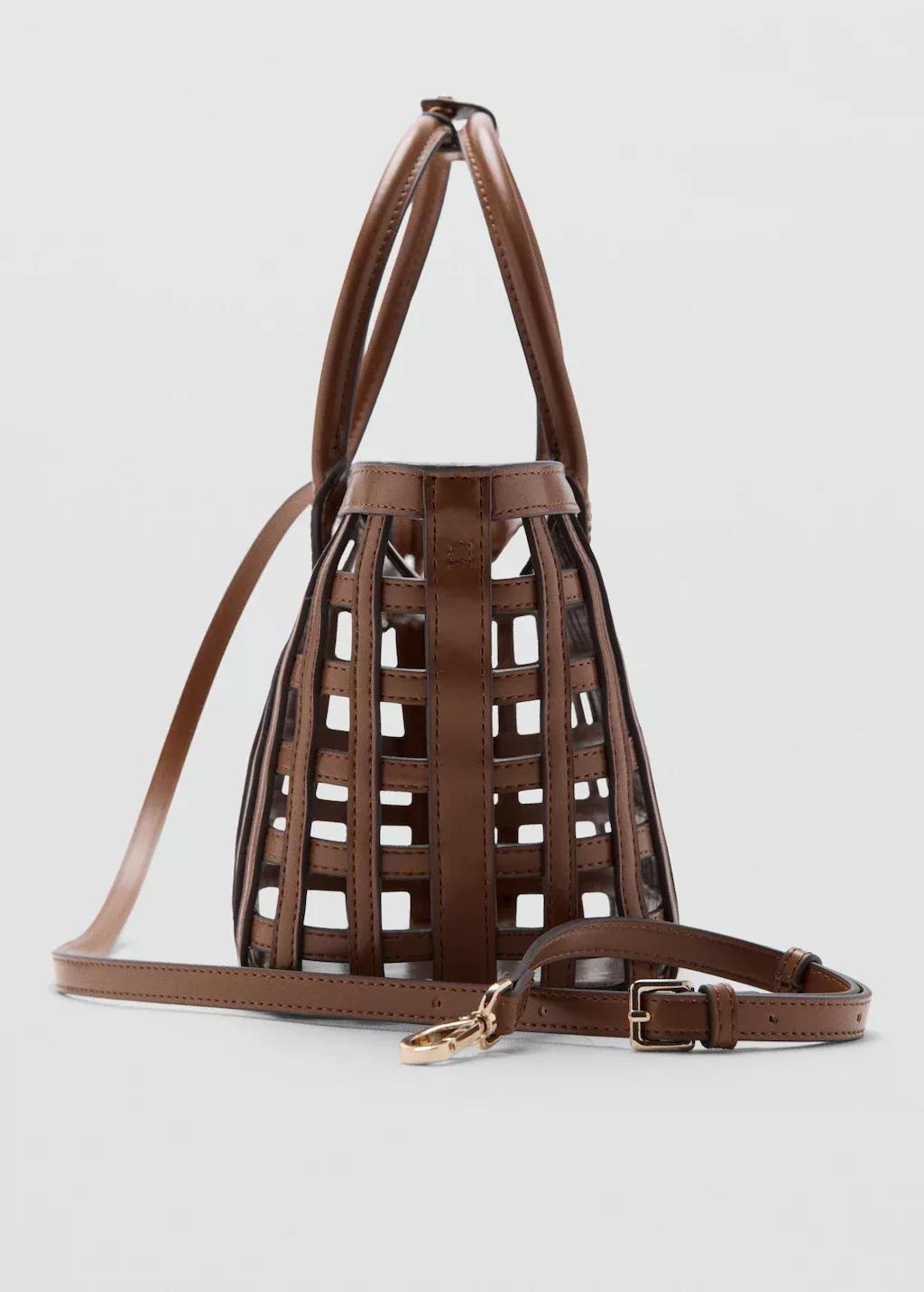Brown Braided Handbag, 0201_CU, large image number 2