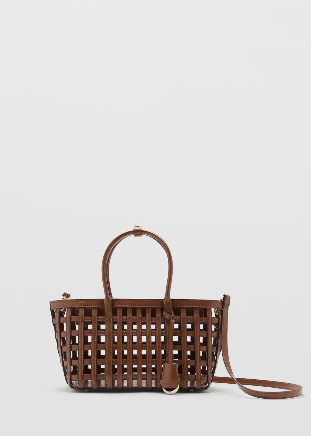 Brown Braided Handbag, 0201_CU, large image number 4