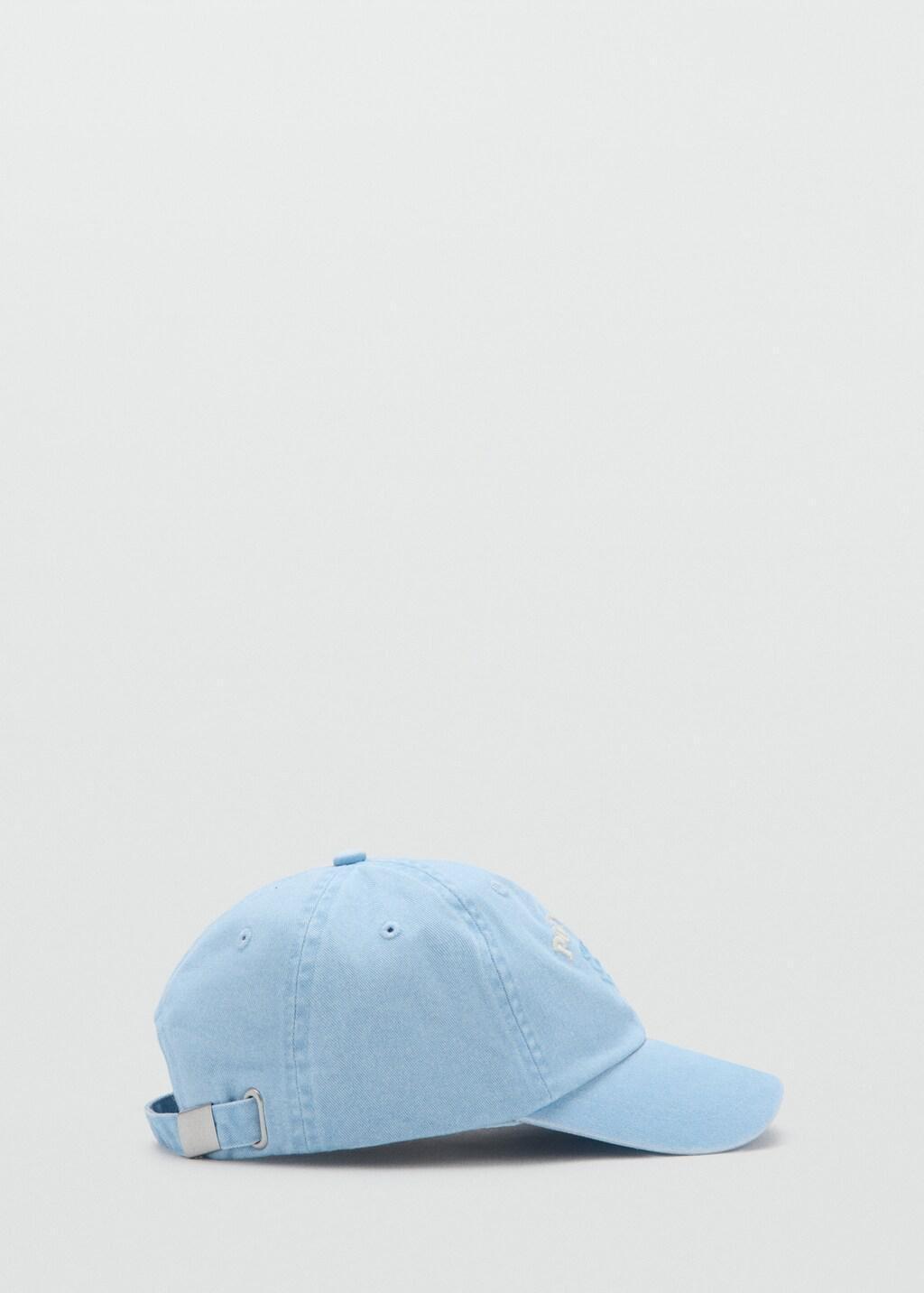 Blue Embroidered Cotton Cap, Kids Boys, 0201_50, large image number 3